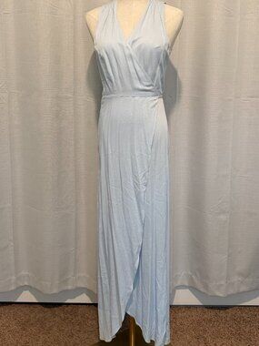 Mickey & Jenny Blue Wrap Maxi Dress M - Boho Coastal Ethically Made